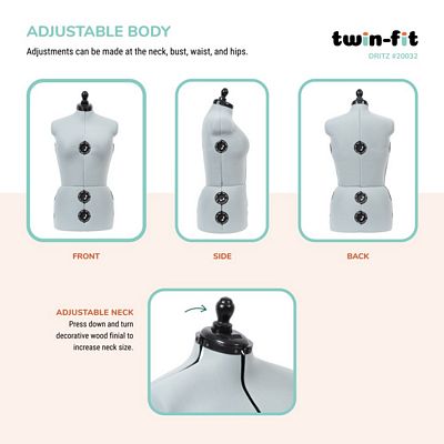 Dritz Twin-Fit Adjustable Dress Form – Medium — product view 5
