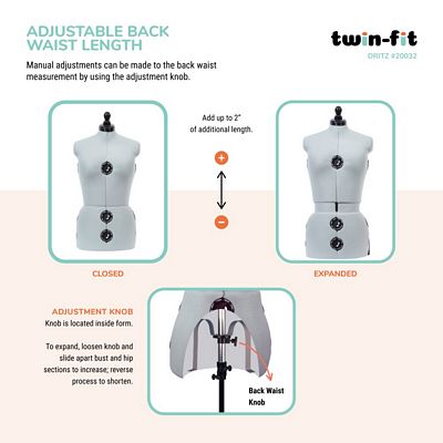 Dritz Twin-Fit Adjustable Dress Form – Medium — product view 7