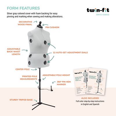Dritz Twin-Fit Adjustable Dress Form – Large — product view 4