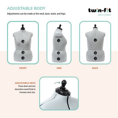 Dritz Twin-Fit Adjustable Dress Form – Large — product view 5