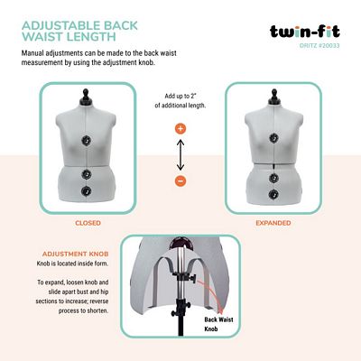 Dritz Twin-Fit Adjustable Dress Form – Large — product view 7