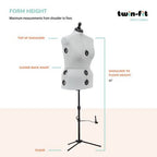Dritz Twin-Fit Adjustable Dress Form – Large — product view 9