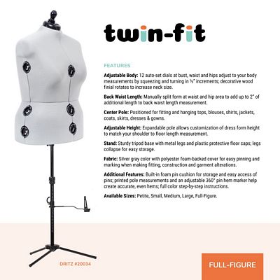 Dritz Twin-Fit Adjustable Dress Form – Full Figure — product view 2