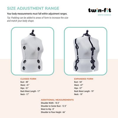 Dritz Twin-Fit Adjustable Dress Form – Full Figure — product view 3