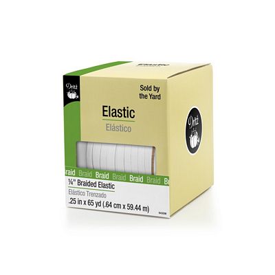 Dritz ¼-Inch White Braided Elastic – 65-Yard Roll — product image