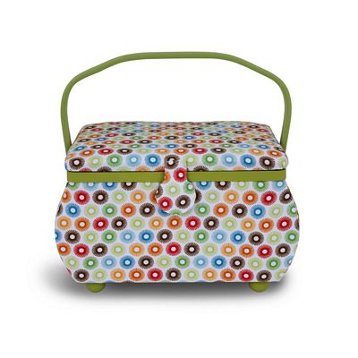Dritz Sewing Basket – Multicolor Circle Print — product view 2