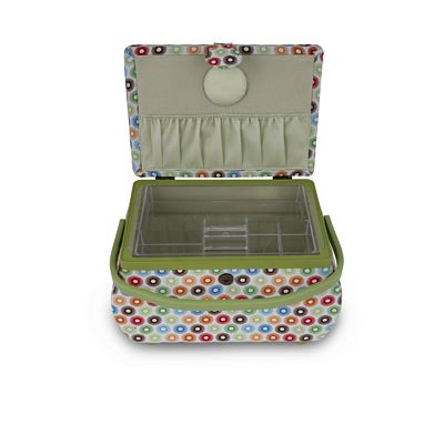 Dritz Sewing Basket – Multicolor Circle Print — product view 3