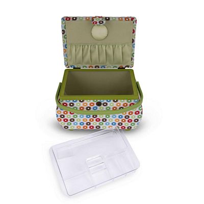 Dritz Sewing Basket – Multicolor Circle Print — product view 4