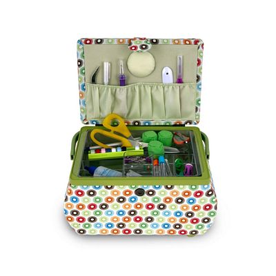 Dritz Sewing Basket – Multicolor Circle Print — product view 5