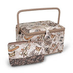 Dritz Sewing Basket & Accessory Case – Taupe Sewing Print — product image