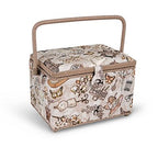 Dritz Sewing Basket & Accessory Case – Taupe Sewing Print — product view 2
