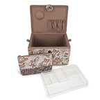 Dritz Sewing Basket & Accessory Case – Taupe Sewing Print — product view 4