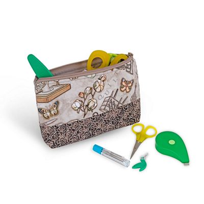 Dritz Sewing Basket & Accessory Case – Taupe Sewing Print — product view 7