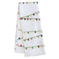 White String of Lights Tea Towels with Frayed Edge — package of 6