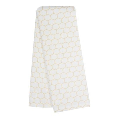 Dijon Honeycomb Tea Towels on White — package of 6