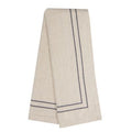 Natural Cotton-Linen Tea Towels with Charcoal Stripe Border — package of 6