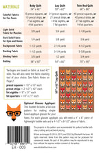Fancy Fox EH009 quilt sizes and fabric requirements
