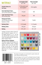 The Kittens EH019 quilt sizes and fabric requirements