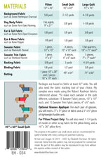 Dogs in Sweaters EH034 quilt sizes and fabric requirements