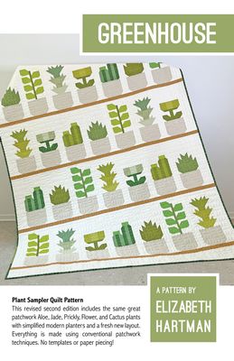 Elizabeth Hartman Greenhouse Quilt Pattern EH037 printed pattern front cover