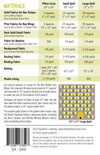 Beehive EH044 quilt sizes and fabric requirements
