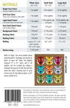 Antonia Tiger EH053 quilt sizes and fabric requirements
