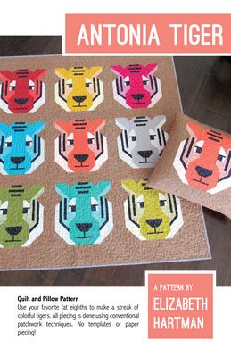 Elizabeth Hartman Antonia Tiger Quilt Pattern EH053 printed pattern front cover