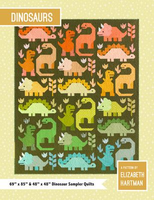 Elizabeth Hartman Dinosaurs Quilt Pattern EH058 printed pattern front cover