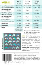 Social Sharks EH063 quilt sizes and fabric requirements