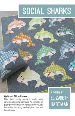 Elizabeth Hartman Social Sharks Quilt Pattern EH063 printed pattern front cover