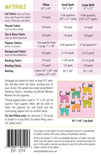 Cats in Pajamas EH074 quilt sizes and fabric requirements