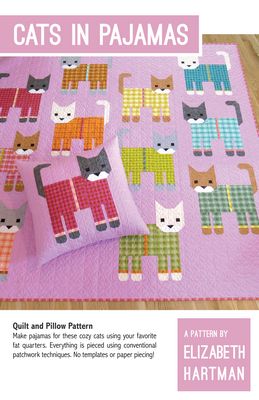 Elizabeth Hartman Cats in Pajamas Quilt Pattern EH074 printed pattern front cover