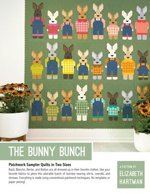 Elizabeth Hartman The Bunny Bunch Quilt Pattern EH075 printed pattern front cover