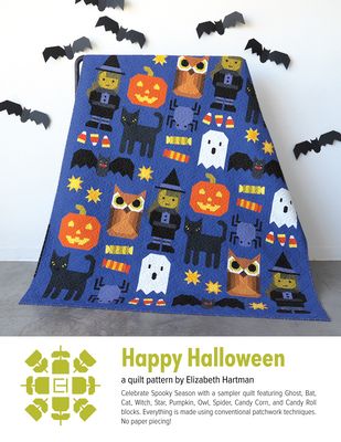 Elizabeth Hartman Happy Halloween Quilt Pattern EH077 printed pattern front cover