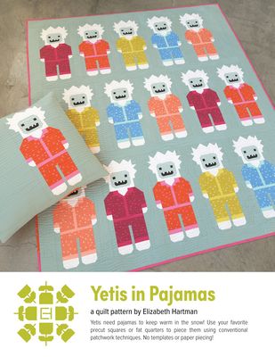 Elizabeth Hartman Yetis in Pajamas Quilt Pattern EH081 printed pattern front cover