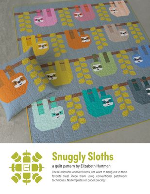 Elizabeth Hartman Snuggly Sloths Quilt Pattern EH085 printed pattern front cover