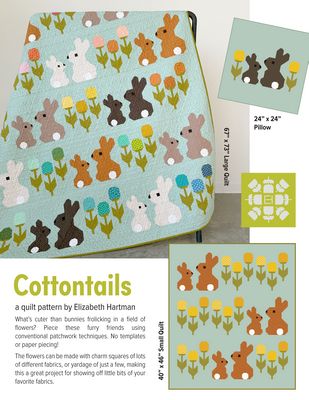Elizabeth Hartman Cottontails Quilt Pattern EH086 printed pattern front cover