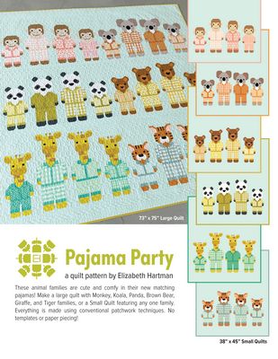 Elizabeth Hartman Pajama Party Quilt Pattern EH090 printed pattern front cover