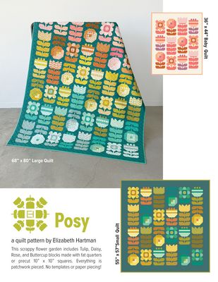 Elizabeth Hartman Posy Quilt Pattern EH091 printed pattern front cover