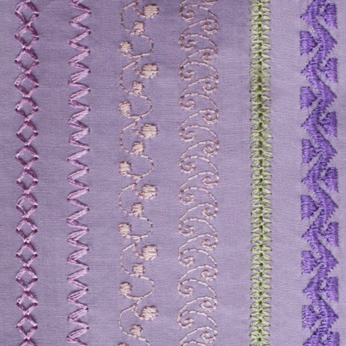 Decorative stitch samples from the Elna eXcellence 680 PLUS
