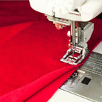 Elna eXcellence 720 Pro presser foot sewing red fabric