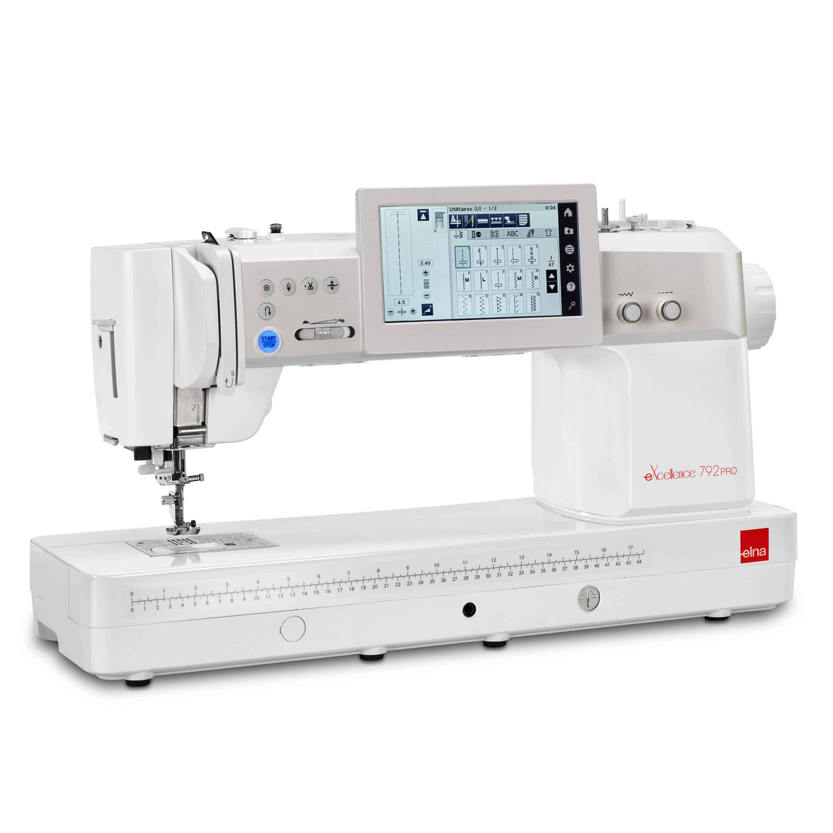 Elna eXcellence 792PRO flat-bed sewing workspace