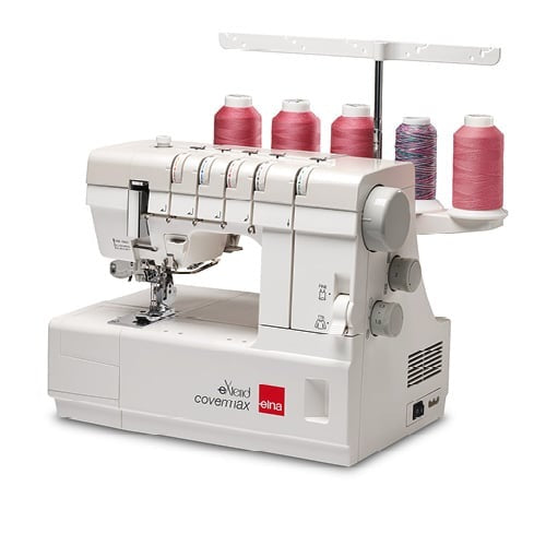 Elna eXtend Covermax coverstitch machine threaded front angle