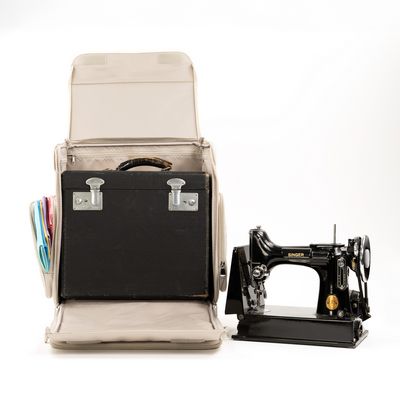 Everything Mary Collapsible Rolling Scrapbook Tote — Tan Dot — view 2