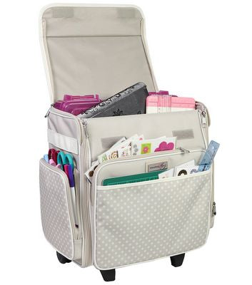 Everything Mary Collapsible Rolling Scrapbook Tote — Tan Dot — view 5