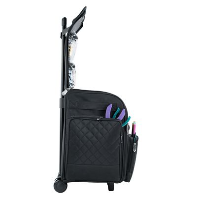 Everything Mary Deluxe Collapsible Rolling Scrapbook Tote — Black Quilted — view 3