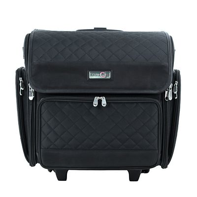 Everything Mary Deluxe Collapsible Rolling Scrapbook Tote — Black Quilted — view 4