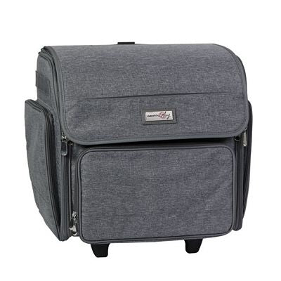 Everything Mary Deluxe Collapsible Rolling Scrapbook Tote — Heather