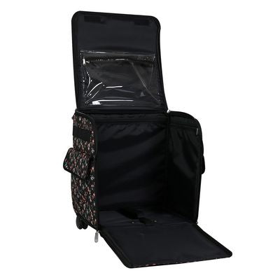 Everything Mary Collapsible Rolling Serger Storage Case — Black Floral — view 3