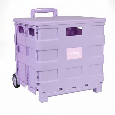 Everything Mary Collapsible Plastic Rolling Craft Cart — Purple — view 2